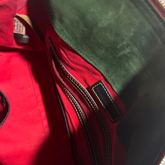 Dooney & Bourke Large Navy Satchel with Gold Accents - Picture 4 of 5